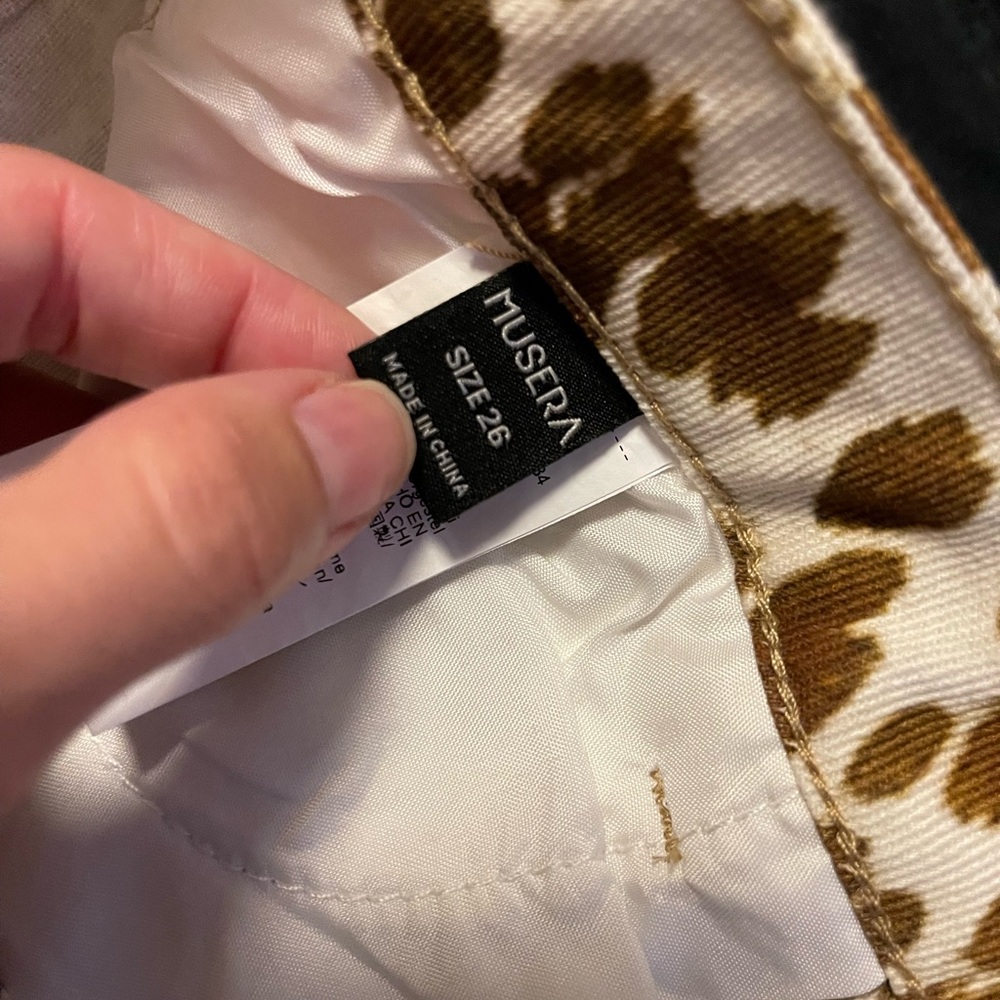 Cowhide-Print Flare Jeans in Brown & White - Picture 5 of 7